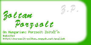 zoltan porzsolt business card